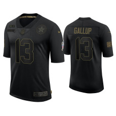 Men Dallas Cowboys #13 Michael Gallup Black 2020 Salute to Service Limited Jersey