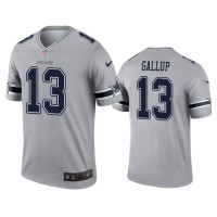 Men Dallas Cowboys #13 Michael Gallup Gray Inverted Legend Jersey