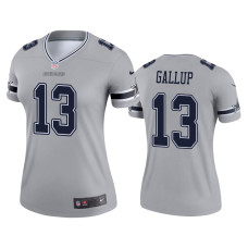 Women Dallas Cowboys #13 Michael Gallup Silver Inverted Legend Jersey