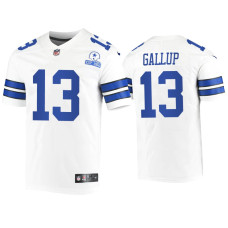 Men Dallas Cowboys #13 Michael Gallup White 60th Season Vintage Jersey