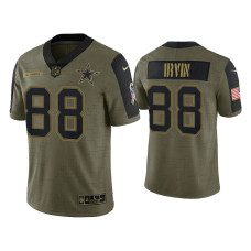 Men Dallas Cowboys #88 Michael Irvin Olive 2021 Salute To Service Limited Jersey