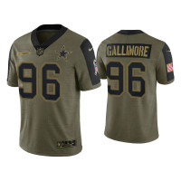 Men Dallas Cowboys #96 Neville Gallimore Olive 2021 Salute To Service Limited Jersey