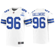 Men Dallas Cowboys #96 Neville Gallimore White 60th Season Vintage Jersey