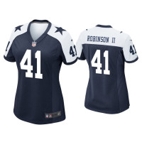 Women Dallas Cowboys #41 Reggie Robinson II Navy Alternate Game Jersey