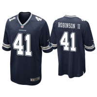 Men Dallas Cowboys #41 Reggie Robinson II Navy Game Jersey