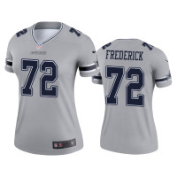 Women Dallas Cowboys #72 Travis Frederick Silver Inverted Legend Jersey