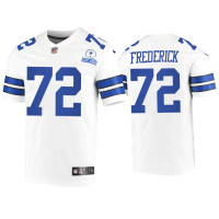 Men Dallas Cowboys #72 Travis Frederick White 60th Season Vintage Jersey