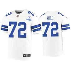 Men Dallas Cowboys #72 Trysten Hill White 60th Season Vintage Jersey