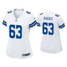 Women Dallas Cowboys #63 Tyler Biadasz White Game Jersey