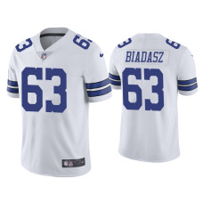 Men Dallas Cowboys #63 Vapor Limited Tyler Biadasz White Jersey