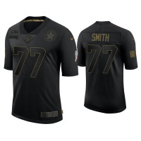 Men Dallas Cowboys #77 Tyron Smith Black 2020 Salute to Service Limited Jersey