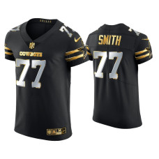 Men Dallas Cowboys #77 Tyron Smith Black Golden Edition Elite Jersey