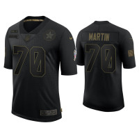 Men Dallas Cowboys #70 Zack Martin Black 2020 Salute to Service Limited Jersey