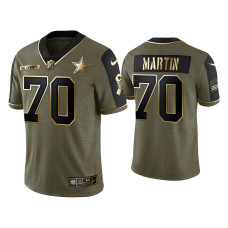 Men Dallas Cowboys #70 Zack Martin Olive Gold 2021 Salute To Service Limited Jersey