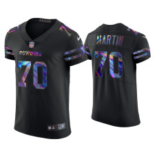 Men Dallas Cowboys #70 Zack Martin Black Golden Edition Holographic Jersey