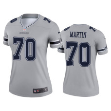 Women Dallas Cowboys #70 Zack Martin Silver Inverted Legend Jersey