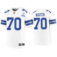 Men Dallas Cowboys #70 Zack Martin White 60th Season Vintage Jersey