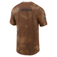 Dallas Cowboys Nike 2023 Salute To Service Sideline T-Shirt - Brown