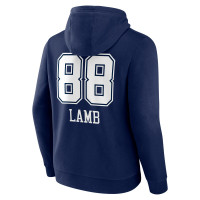 CeeDee Lamb Dallas Cowboys Fanatics Branded Team Wordmark Player Name & Number Pullover Hoodie - Navy