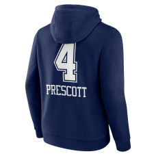 Dak Prescott Dallas Cowboys Fanatics Branded Team Wordmark Player Name & Number Pullover Hoodie - Navy