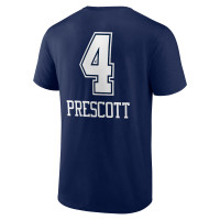 Dak Prescott Dallas Cowboys Fanatics Branded Team Wordmark Player Name & Number T-Shirt - Navy