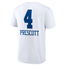 Dak Prescott Dallas Cowboys Fanatics Branded Team Wordmark Player Name & Number T-Shirt - White