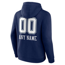 Dallas Cowboys Fanatics Branded Personalized Name & Number Team Wordmark Pullover Hoodie - Navy