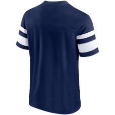 Dallas Cowboys Fanatics Branded Textured Hashmark V-Neck T-Shirt - Navy