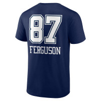 Jake Ferguson Dallas Cowboys Fanatics Branded Wordmark Player Name & Number T-Shirt - Navy