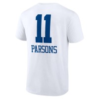 Micah Parsons Dallas Cowboys Fanatics Branded Team Wordmark Player Name & Number T-Shirt - White