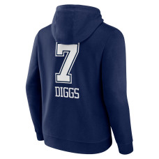 Trevon Diggs Dallas Cowboys Fanatics Branded Wordmark Player Name & Number Pullover Hoodie - Navy